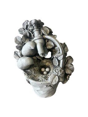 Garden Wall Plaque Watering Can Bird Nest Rustic Design 7.5" Tall 6" Wide